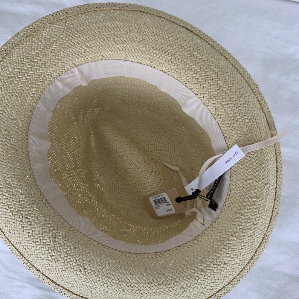Halogen Tan Straw Hat with Black Band - Picture 3 of 5